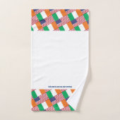 IRISH AMERICAN FLAGS Personalized ScriptWHITE Bad Handdoek (Handdoek)
