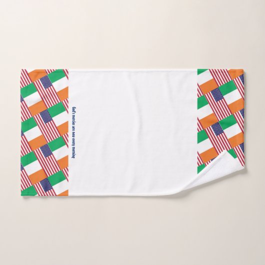 IRISH AMERICAN FLAGS Personalized ScriptWHITE Bad Handdoek (Handdoek)