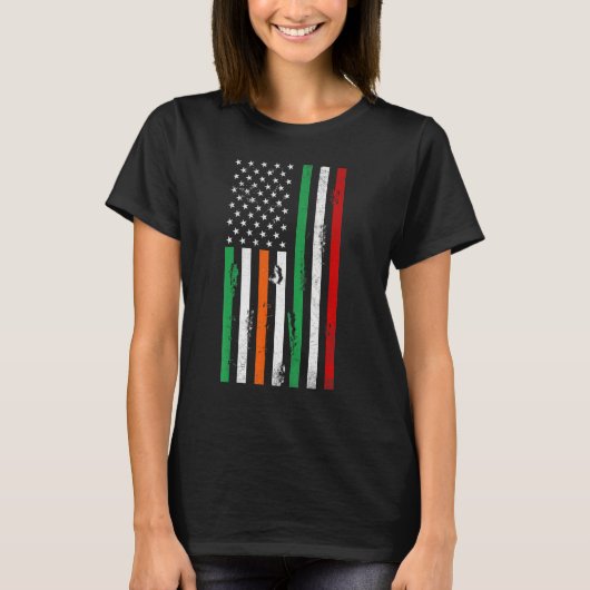 Irish American Italy flag Patrick's day cool Irela T-shirt (Voorkant)