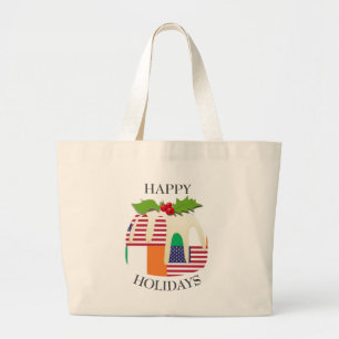 IRISH AMERICAN-kerstpudding Grote Tote Bag
