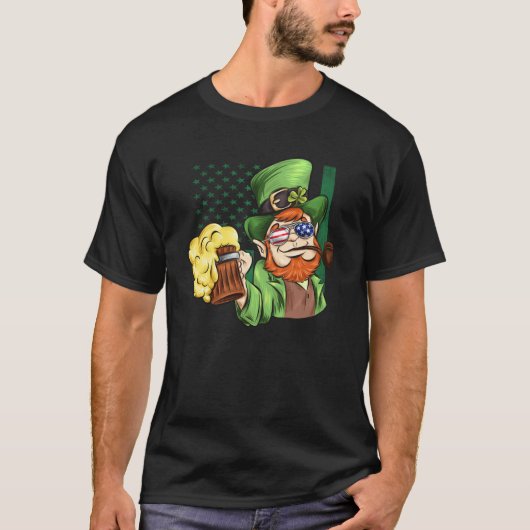 Irish American Patriotic Murica leprechaun T-shirt (Voorkant)
