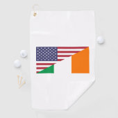 Irish American Pride US Ireland Flag Golfhanddoek (Insitu)