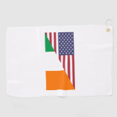 Irish American Pride US Ireland Flag Golfhanddoek (Horizontaal)