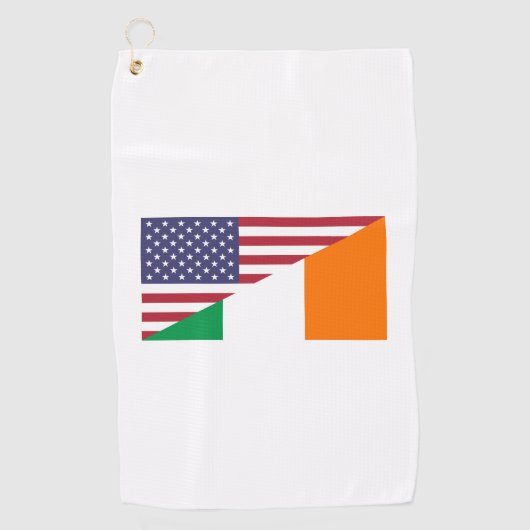 Irish American Pride US Ireland Flag Golfhanddoek (Voorkant)