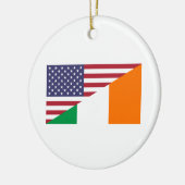 Irish American Pride US Ireland Flag Ornament (Links)