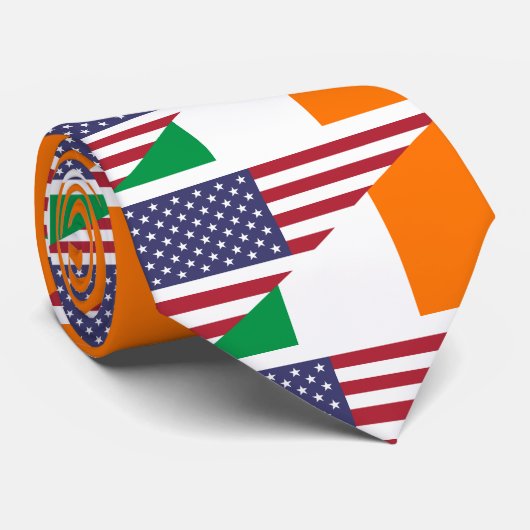 Irish American Pride US Ireland Flag Stropdas (Opgerold)