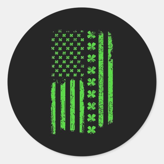 Irish American Shamrock Flag St Patricks Paddy Ronde Sticker (Voorkant)
