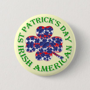 Irish American St Patrick's day Ronde Button 5,7 Cm