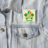 Irish American St Patrick's day Vierkante Button 5,1 Cm (In situ)