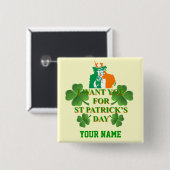 Irish American St Patrick's day Vierkante Button 5,1 Cm (Voorkant /achterkant)