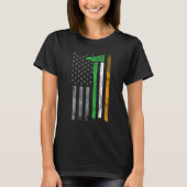 Irish American US Flag Firefighter Axe Fire St Pat T-shirt (Voorkant)