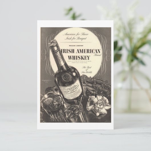 Irish American Whiskey  Card Bedankkaart (Staand voorkant)