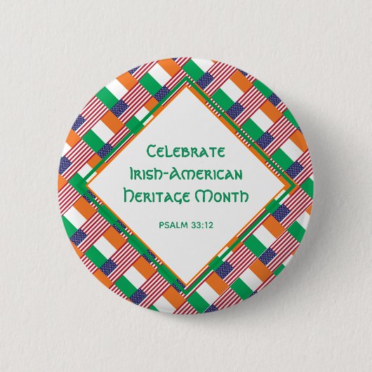 IRISH-AMERIKAANSE Christelijke feestdag Ronde Button 5,7 Cm (Voorkant)