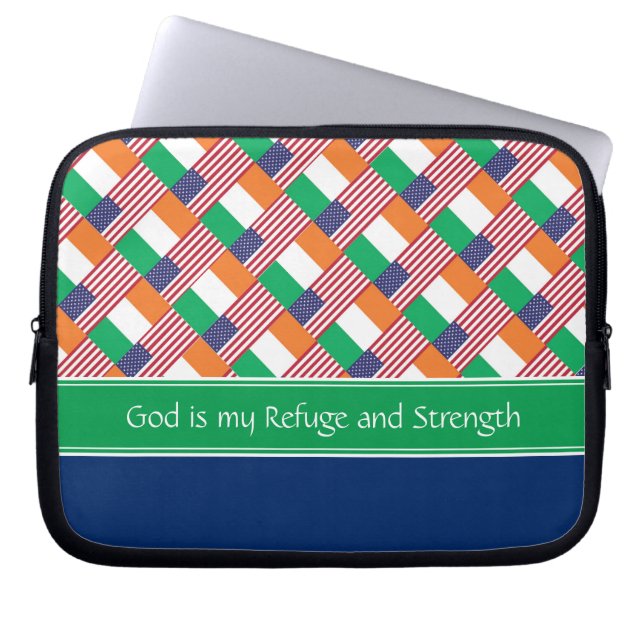 IRISH-AMERIKAANSE Vlag - Aangepaste Christelijke l Laptop Sleeve (Voorkant)