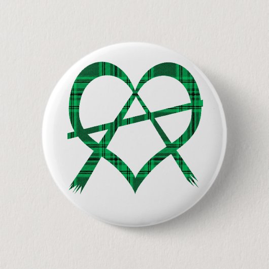 Irish Anarchy Heart Symbol Button Badge (Voorkant)
