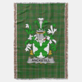 Irish Ancketill Coat of Arms Family Crest Ireland Deken (Voorkant Verticaal)