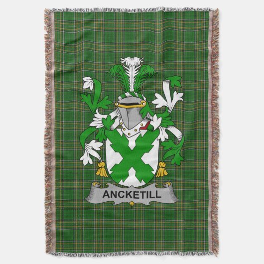 Irish Ancketill Coat of Arms Family Crest Ireland Deken (Voorkant Verticaal)