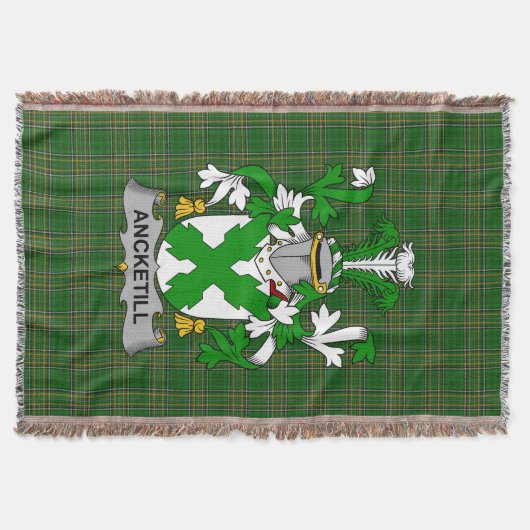 Irish Ancketill Coat of Arms Family Crest Ireland Deken (Voorkant)