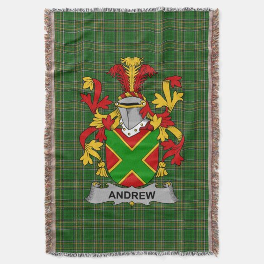 Irish Andrew Coat of Arms Family Crest Ireland Deken (Voorkant Verticaal)