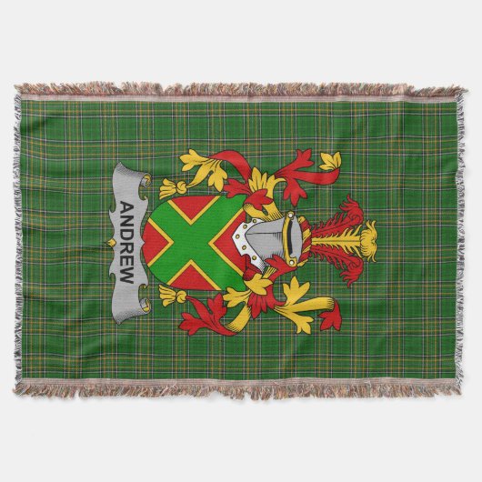 Irish Andrew Coat of Arms Family Crest Ireland Deken (Voorkant)