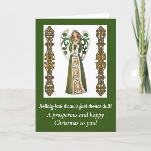 Irish Angel & Blessing Folded Chritmas Card Feestdagen Kaart