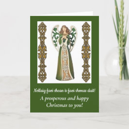 Irish Angel & Blessing Gevouwen Kerst Kaart