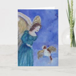 Irish Angel en Cat Angel Blank Wenskaart Kaart