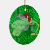 Irish Angel en Harp in Glas in lood Keramisch Ornament (Rechts)