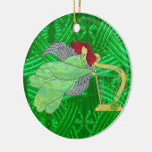 Irish Angel en Harp in Glas in lood Keramisch Ornament (Links)