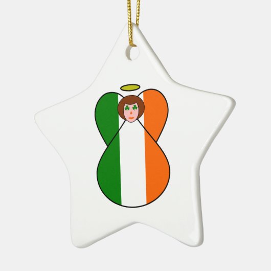 Irish Angel Keramisch Ornament (Links)