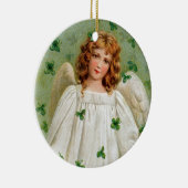 Irish Angel-kerstversiering. Nollaig Shona Duit Keramisch Ornament (Rechts)