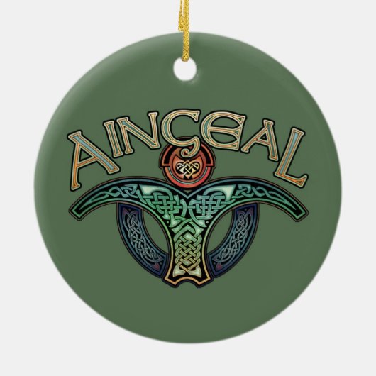 Irish Angel Pendant/Ornament Keramisch Ornament (Achterkant)