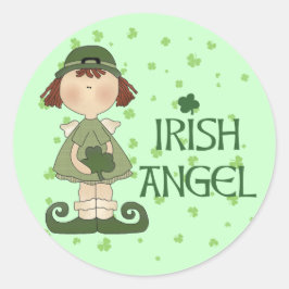 Irish Angel Ronde Sticker