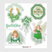 Irish Angel Shamrock Vinyl Set Sticker (Vel)