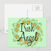 Irish Angel Shamrock Wreath Briefkaart (Voorkant / Achterkant)