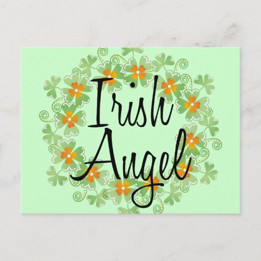 Irish Angel Shamrock Wreath Briefkaart (Voorkant)