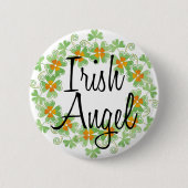 Irish Angel Shamrock Wreath Ronde Button 5,7 Cm (Voorkant)