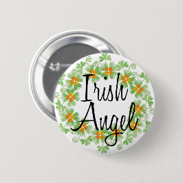 Irish Angel Shamrock Wreath Ronde Button 5,7 Cm