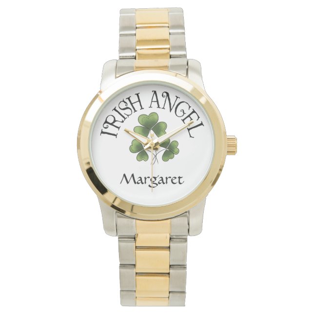Irish Angel Trio van Shamrocks Horloge (Voorkant)