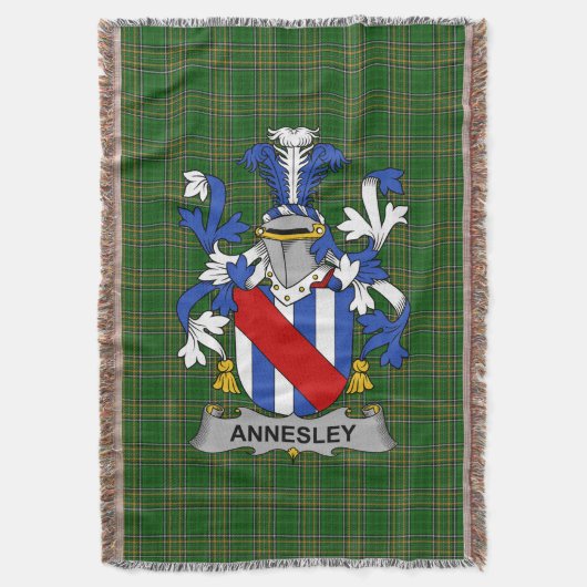 Irish Annesley Coat of Arms Family Crest Ireland Deken (Voorkant Verticaal)