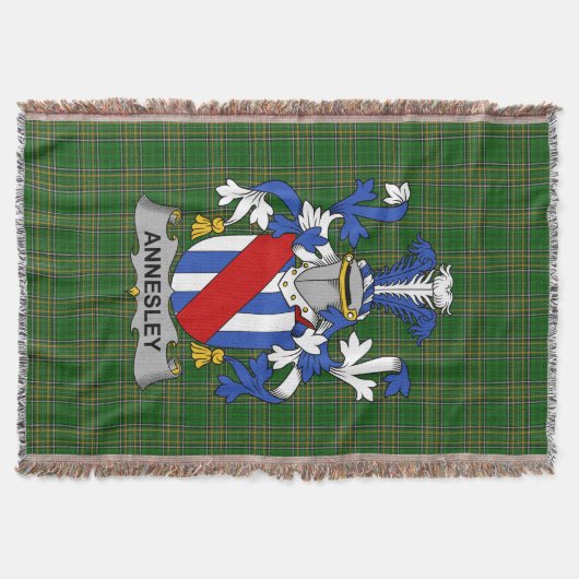 Irish Annesley Coat of Arms Family Crest Ireland Deken (Voorkant)