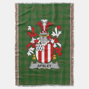 Irish Apsley Coat of Arms Family Crest Ireland Deken