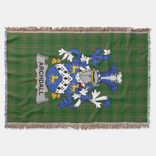 Irish Archdall Coat of Arms Family Crest Ireland Deken (Voorkant)