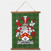Irish Archer Coat of Arms Family Crest Hangend Wandkleed (Voorkant)