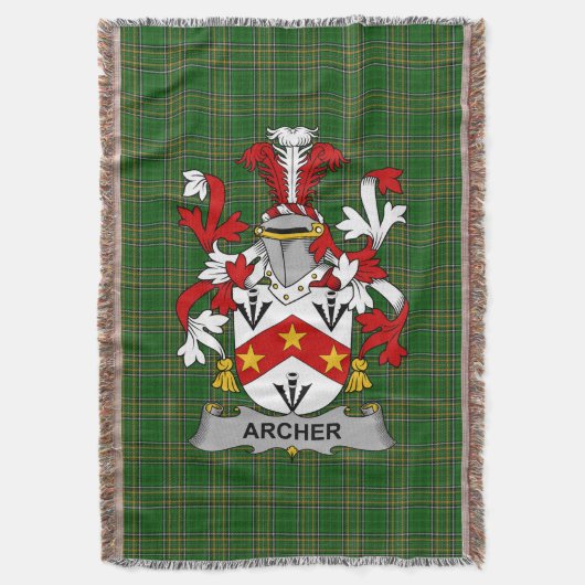 Irish Archer Coat of Arms Family Crest Ireland Deken (Voorkant Verticaal)