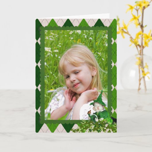 Irish Argyle-fotokaart Kaart (Gele Bloem)