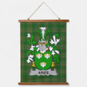 Irish Aries Coat of Arms Family Crest Hangend Wandkleed (Voorkant)