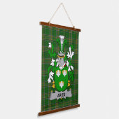 Irish Aries Coat of Arms Family Crest Hangend Wandkleed (Gebogen)