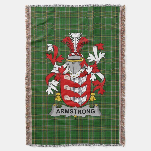 Irish Armstrong Coat of Arms Family Crest Ireland Deken (Voorkant Verticaal)