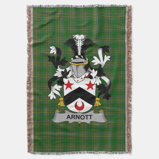 Irish Arnott Coat of Arms Family Crest Ireland Deken (Voorkant Verticaal)